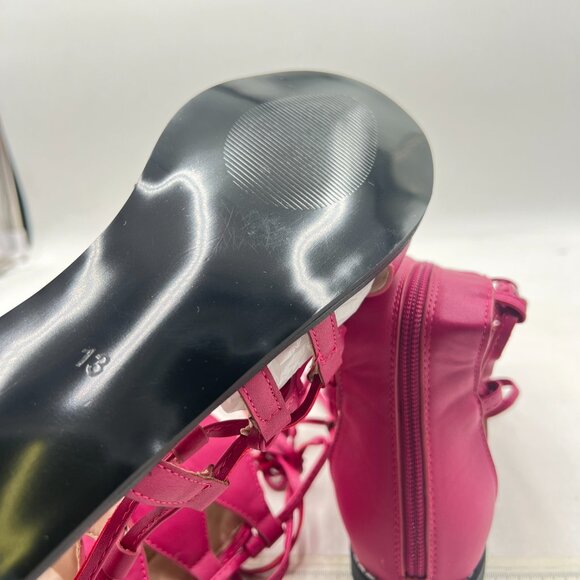 YDN Rosy Ankle High Gladiator Sandals for Women Lace up Open toe Flats Zips Shoe - Picture 6 of 8